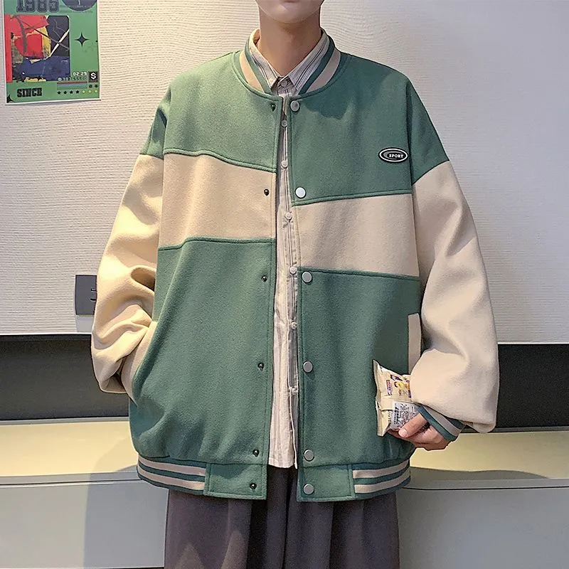 Classic Men's Relaxed-fit Street Style Varsity Jacket