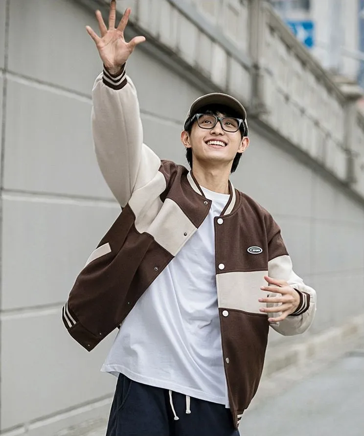 Classic Men's Relaxed-fit Street Style Varsity Jacket