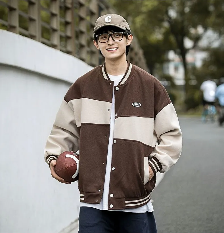 Classic Men's Relaxed-fit Street Style Varsity Jacket