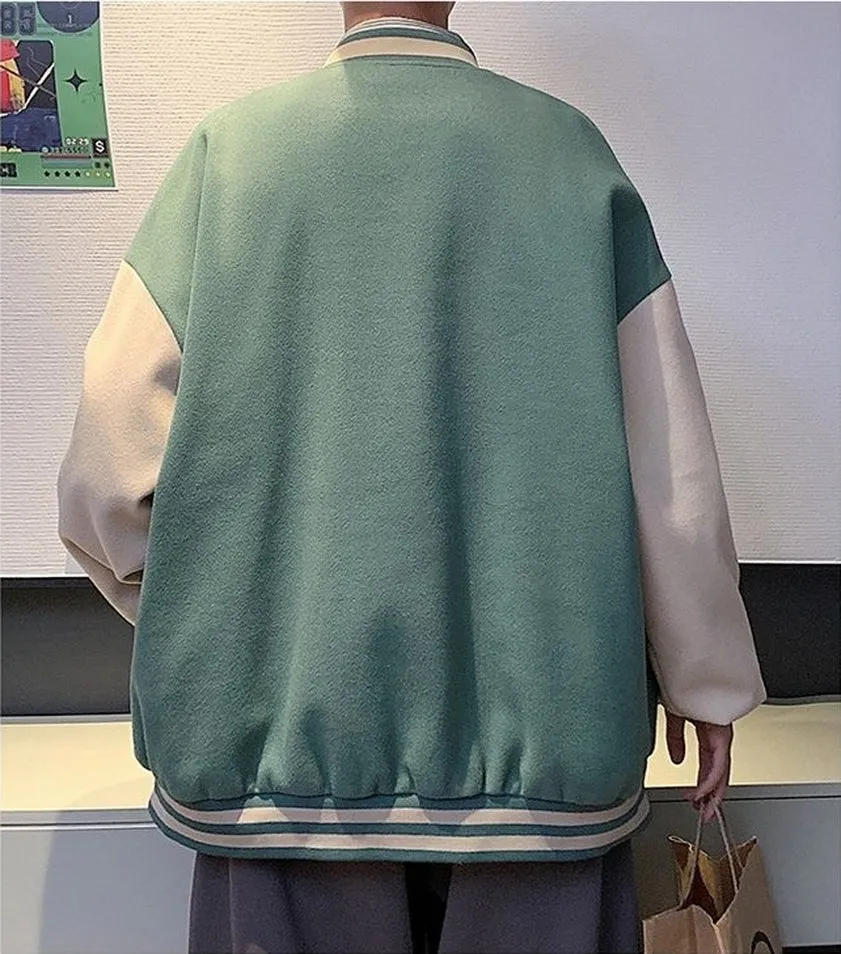Classic Men's Relaxed-fit Street Style Varsity Jacket