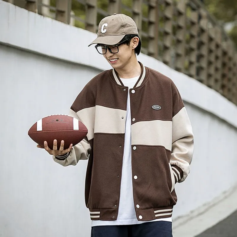 Classic Men's Relaxed-fit Street Style Varsity Jacket