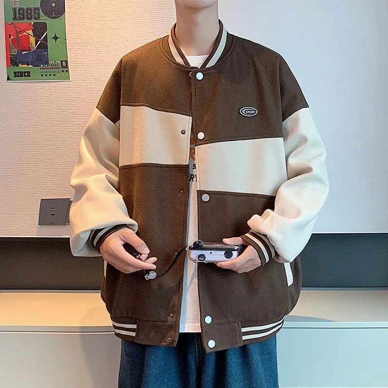 Classic Men's Relaxed-fit Street Style Varsity Jacket