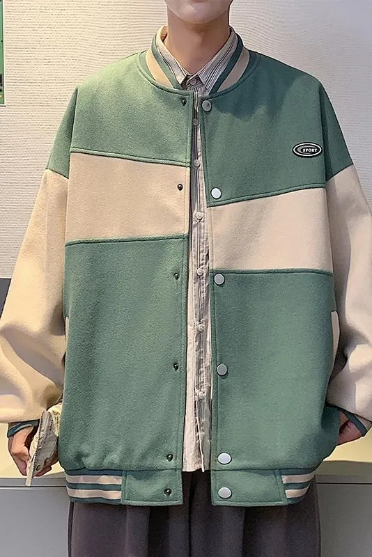 Classic Men's Relaxed-fit Street Style Varsity Jacket