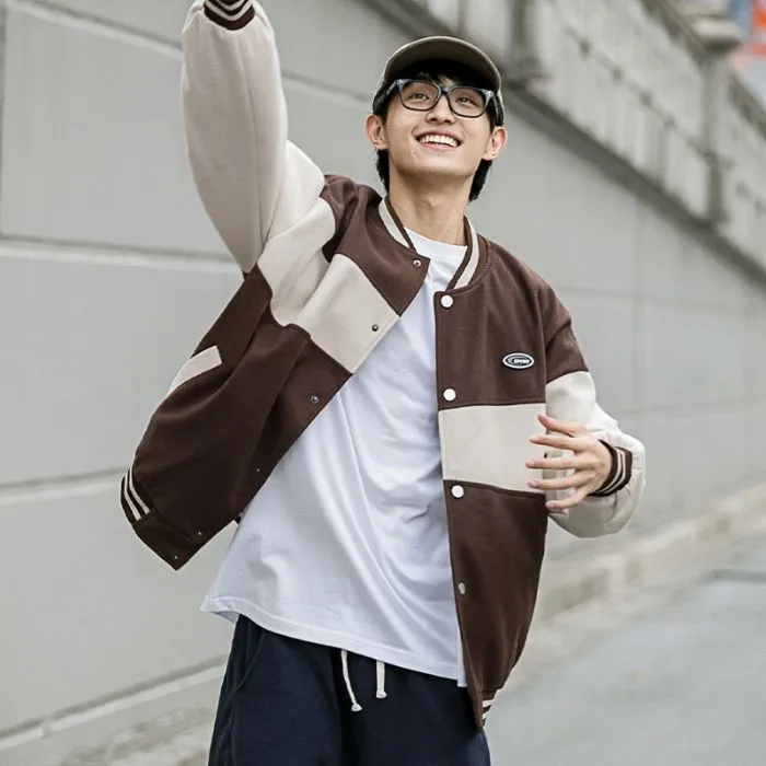 Classic Men's Relaxed-fit Street Style Varsity Jacket