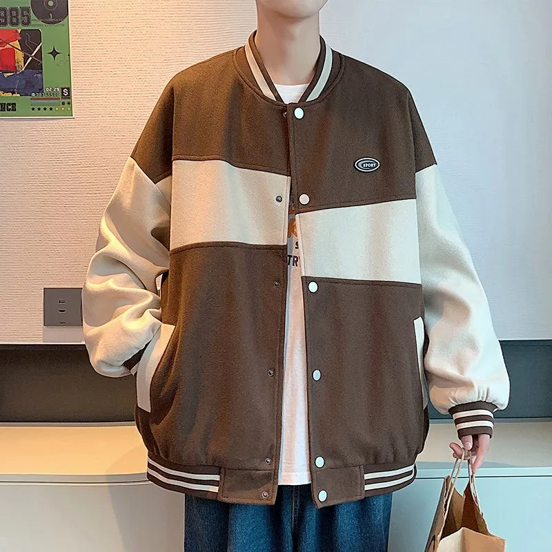 Classic Men's Relaxed-fit Street Style Varsity Jacket