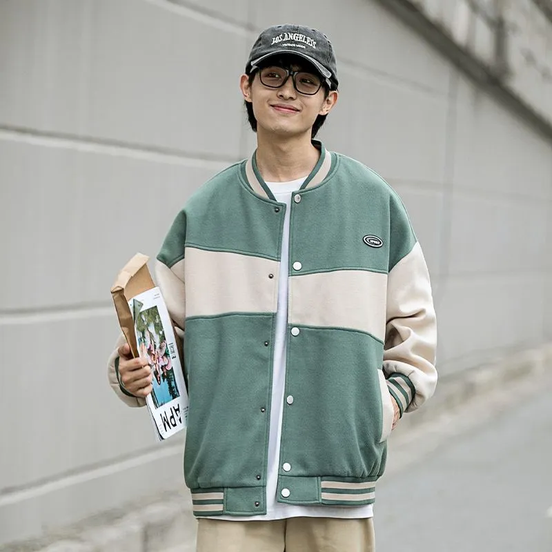 Classic Men's Relaxed-fit Street Style Varsity Jacket