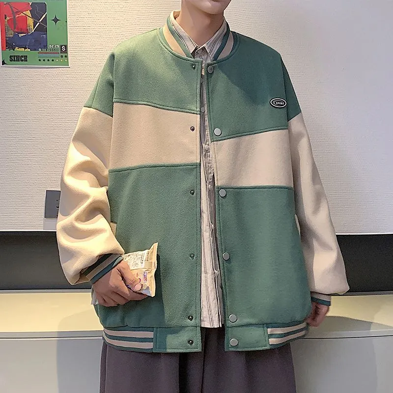 Classic Men's Relaxed-fit Street Style Varsity Jacket
