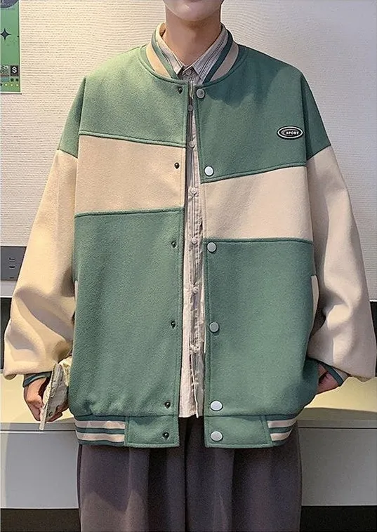Classic Men's Relaxed-fit Street Style Varsity Jacket