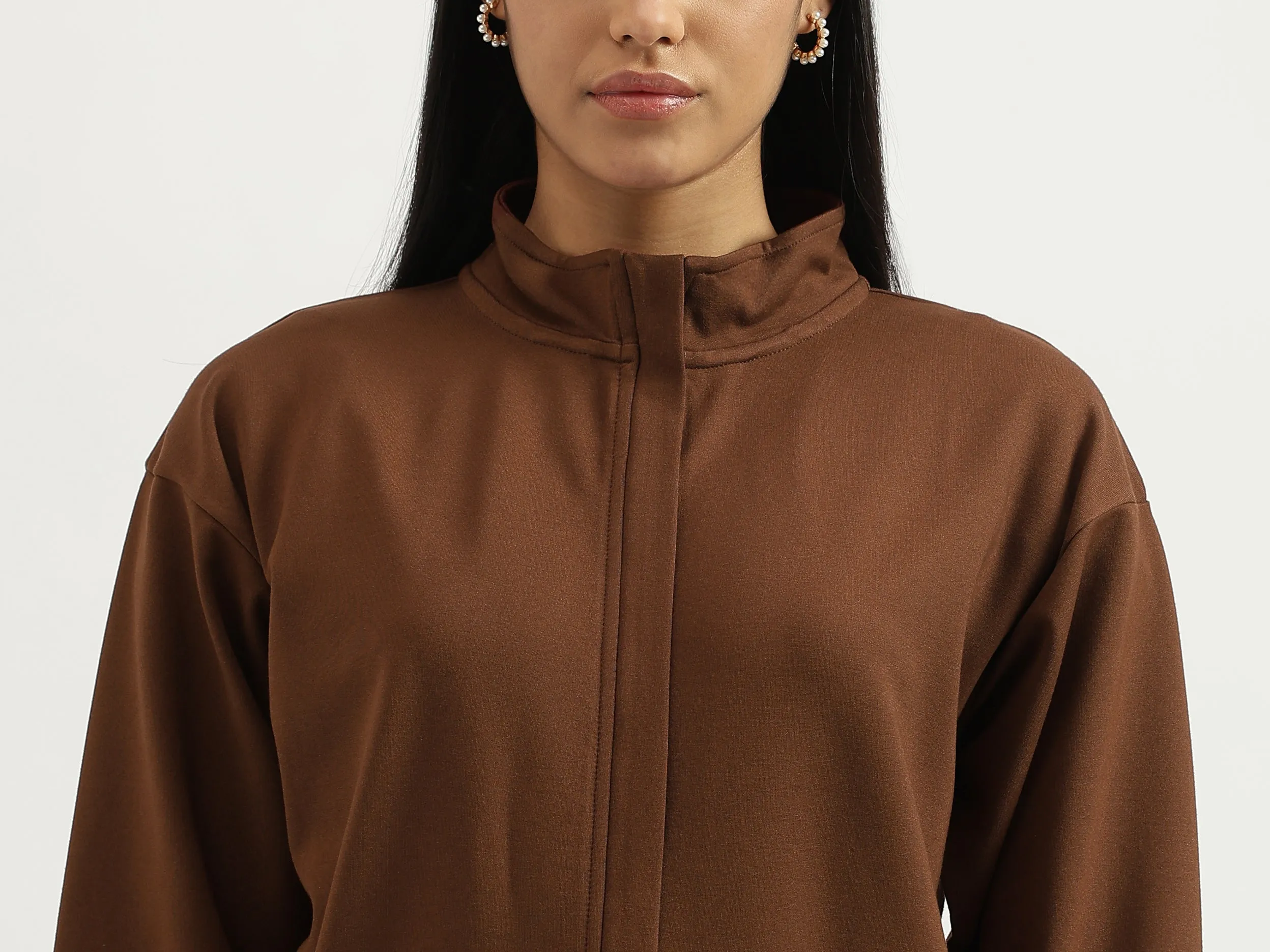 Collared Neck Solid Jackets