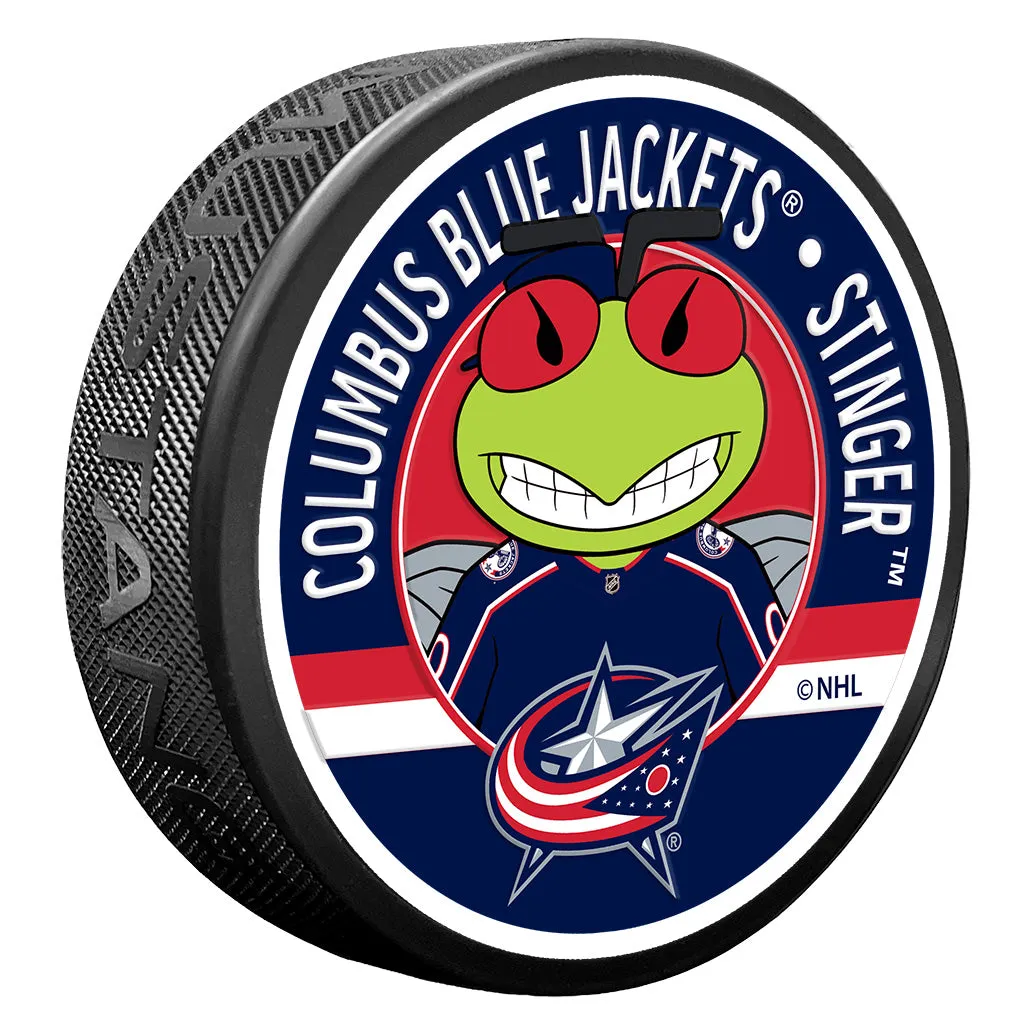 Columbus Blue Jackets Puck - Textured Stinger Mascot