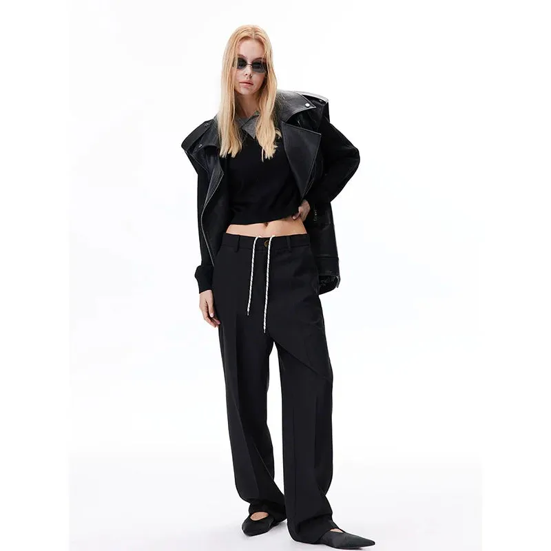 Contrast Collar Cropped Sweater