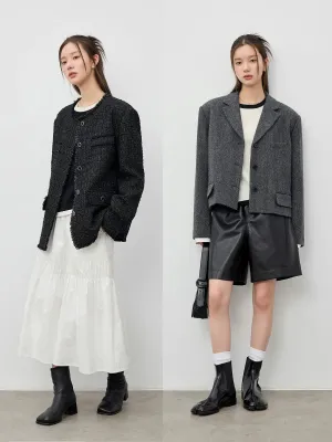 Contrasting Trim Asymmetrical Hem Sweater