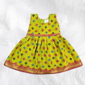 Cotton Traditional Frock for Baby Girl – Ethnic Paithani Dress for Festive Wear