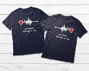 Couples Shirts My Hearts Belongs To His And Hers Matching Outfits