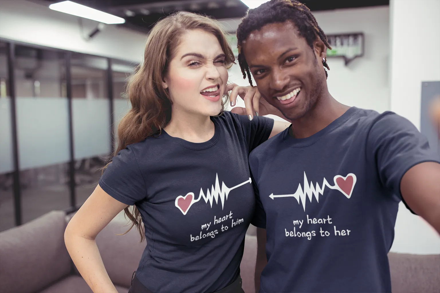 Couples Shirts My Hearts Belongs To His And Hers Matching Outfits