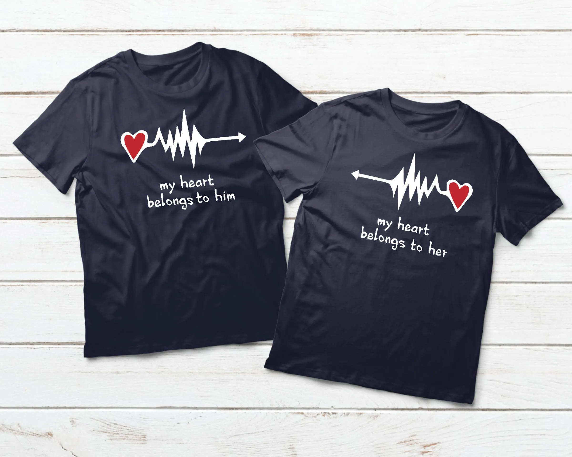 Couples Shirts My Hearts Belongs To His And Hers Matching Outfits