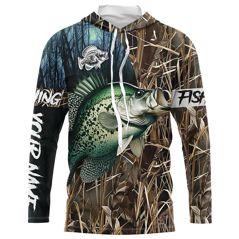 Crappie Fishing camo Customize name Long sleeve fishing shirts, personalized fishing gifts NPQ8