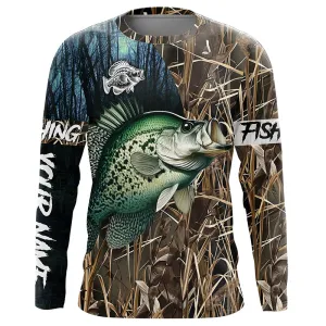 Crappie Fishing camo Customize name Long sleeve fishing shirts, personalized fishing gifts NPQ8