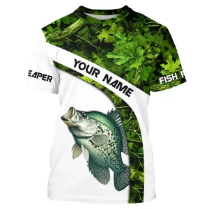 Crappie fishing Green Camo Fishing scale Customize Name fishing T-shirt NPQ21