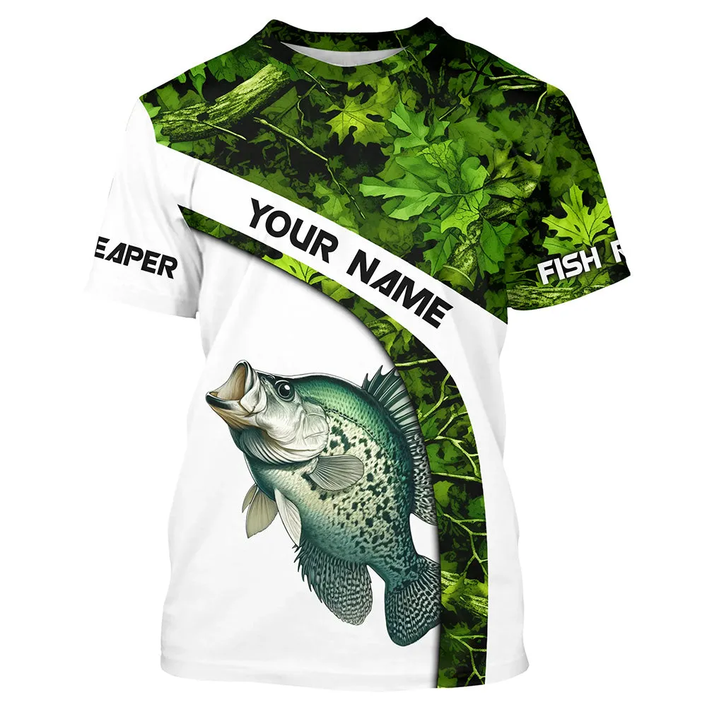 Crappie fishing Green Camo Fishing scale Customize Name fishing T-shirt NPQ21