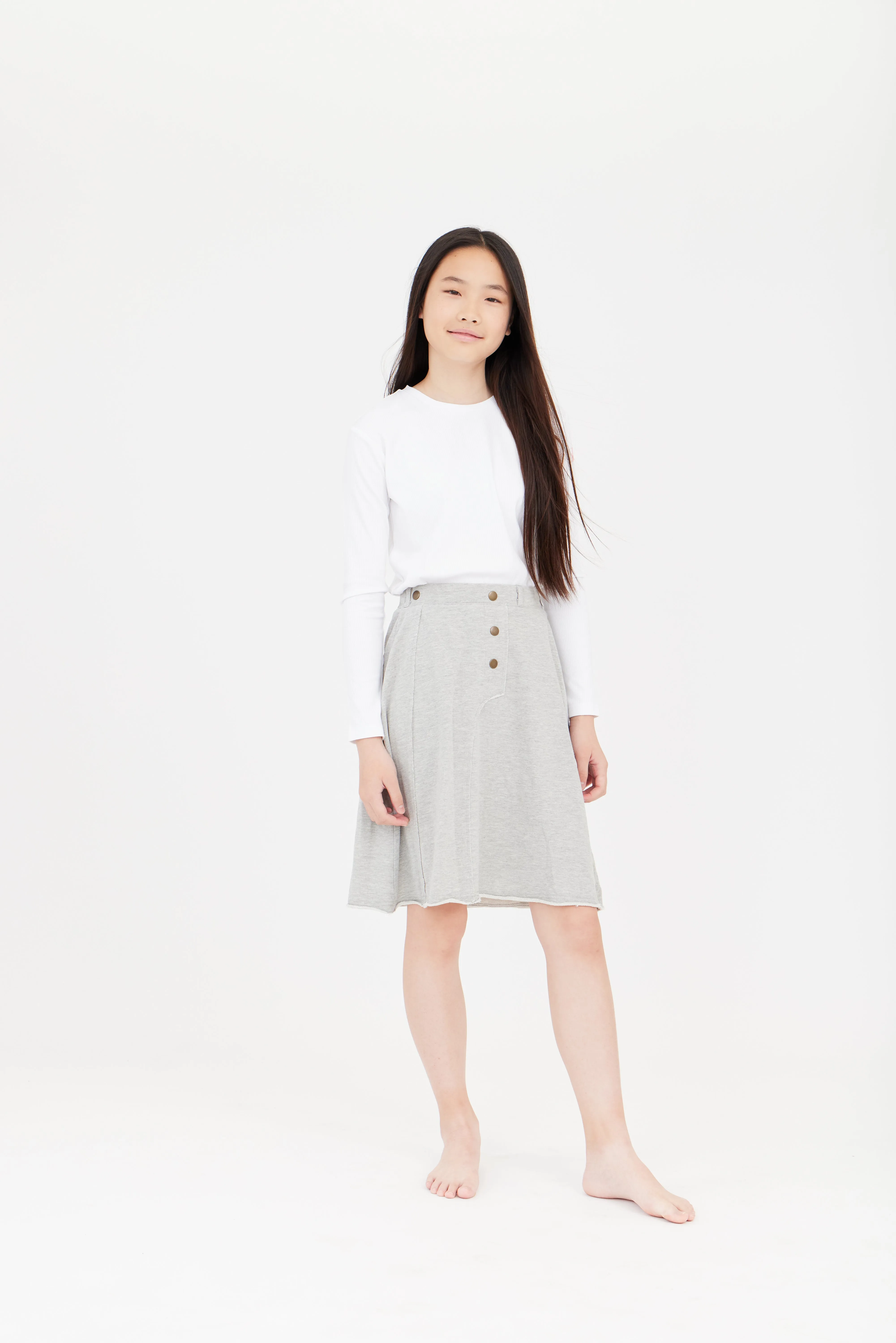Crew Kids Grey Sweat Wash Skirt