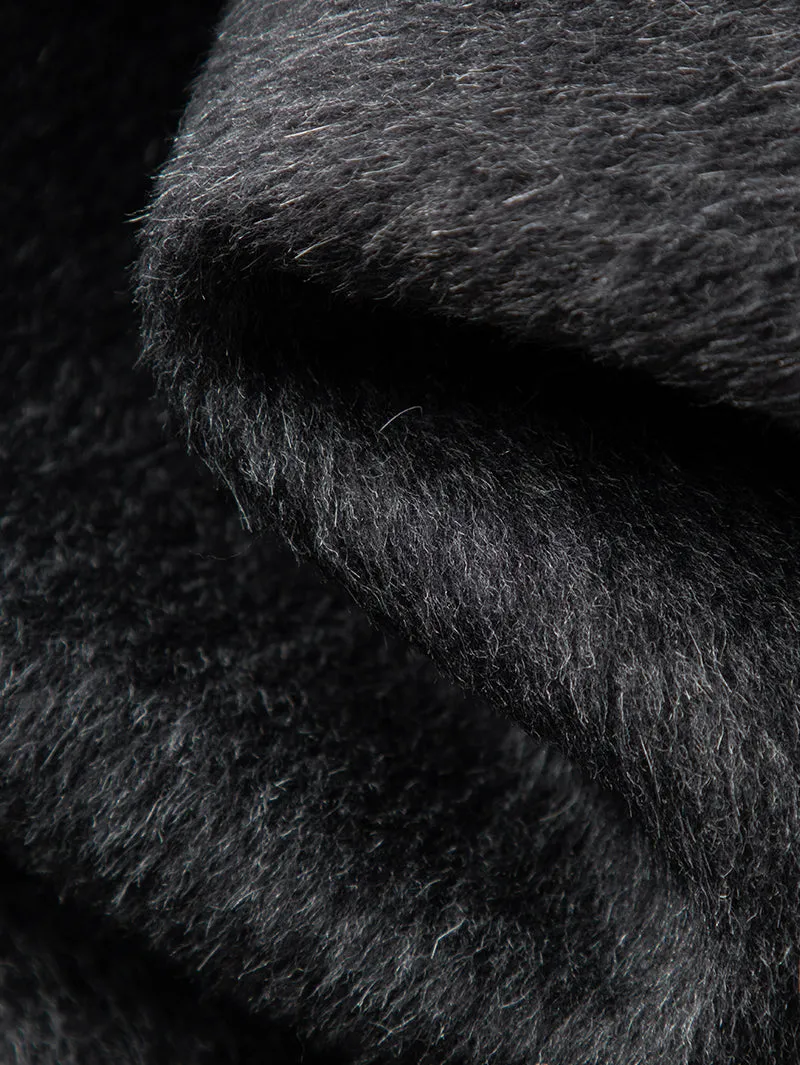 Crew Neck Wool Silk Coat