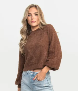 Cropped Feather Sweater