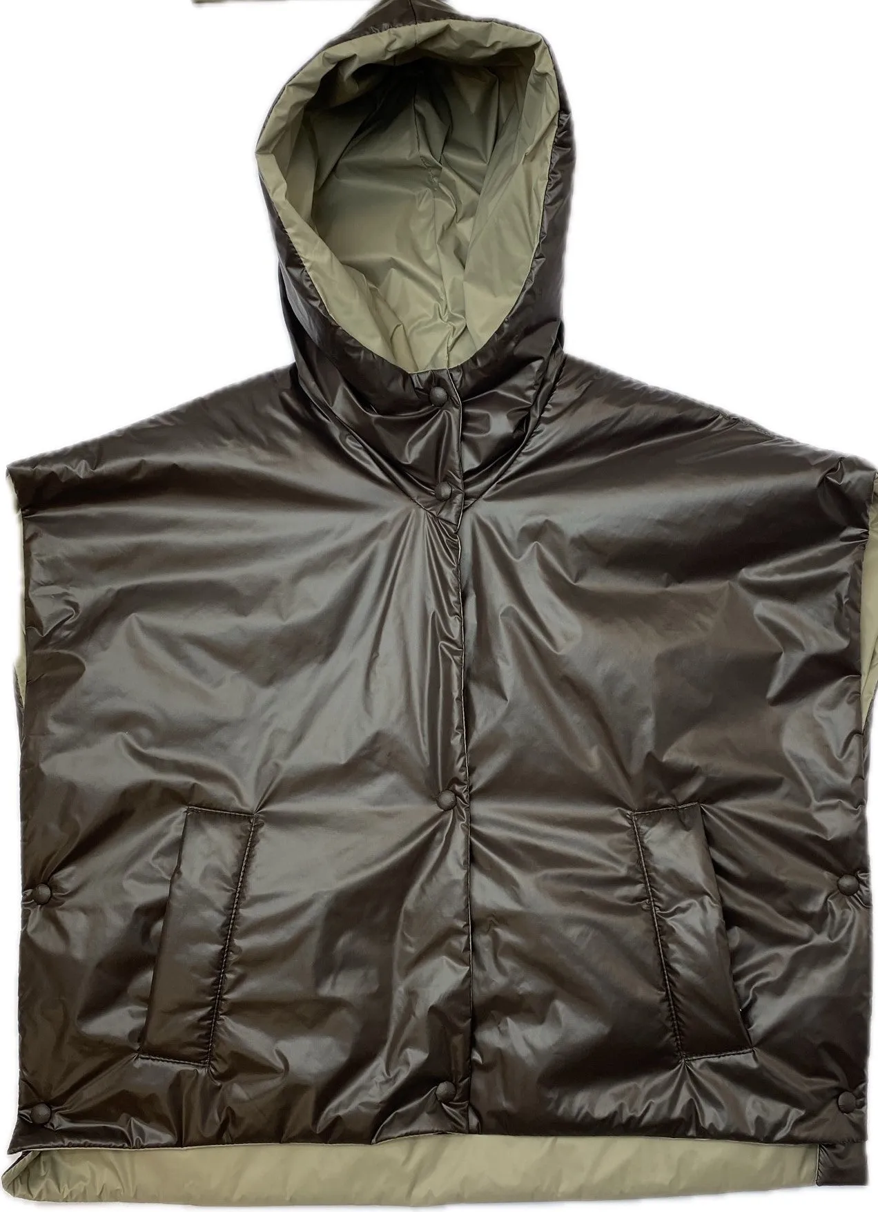 CROPPED LIGHT PADDED VEST WITH HOOD