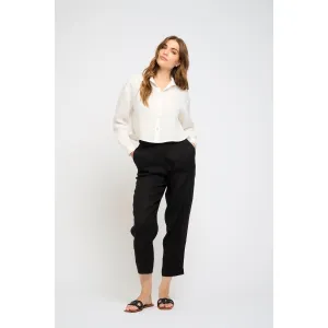 CROPPED LINEN BLOUSE