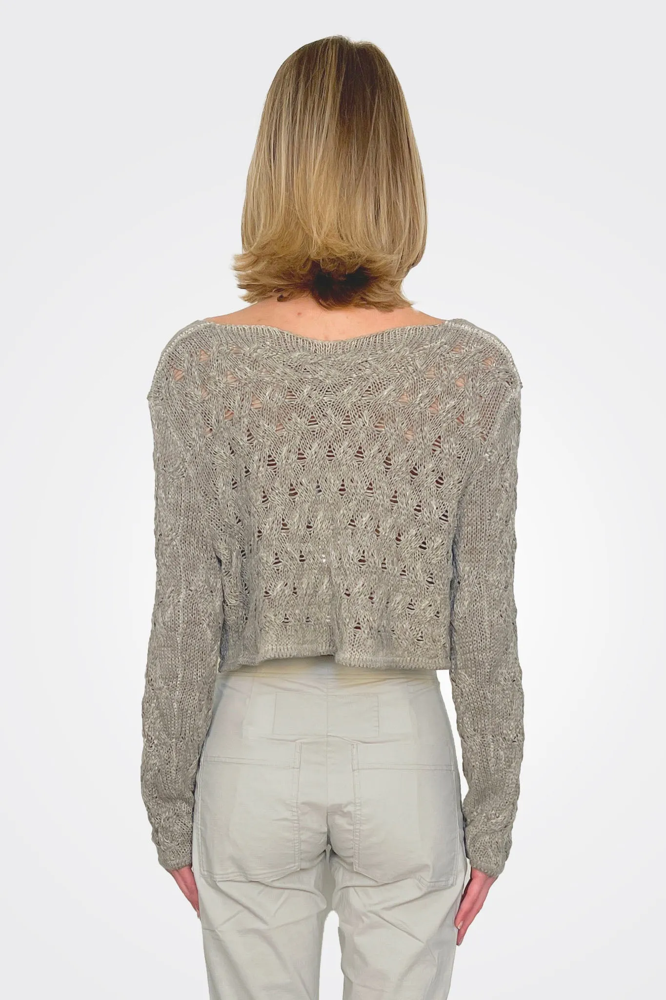 Cropped Mini Cardigan - Hay Cloud
