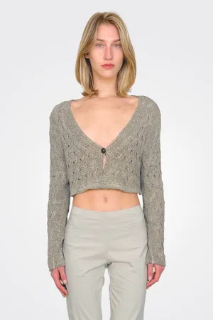 Cropped Mini Cardigan - Hay Cloud