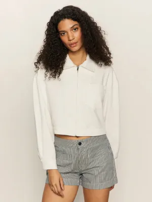 Cropped Paper Boy Jacket - Bleached White