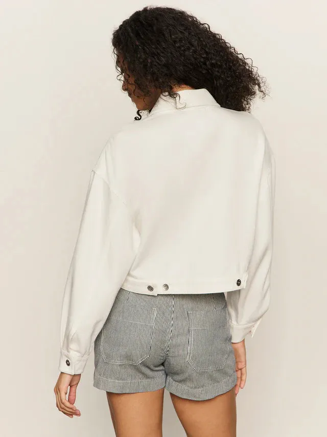 Cropped Paper Boy Jacket - Bleached White