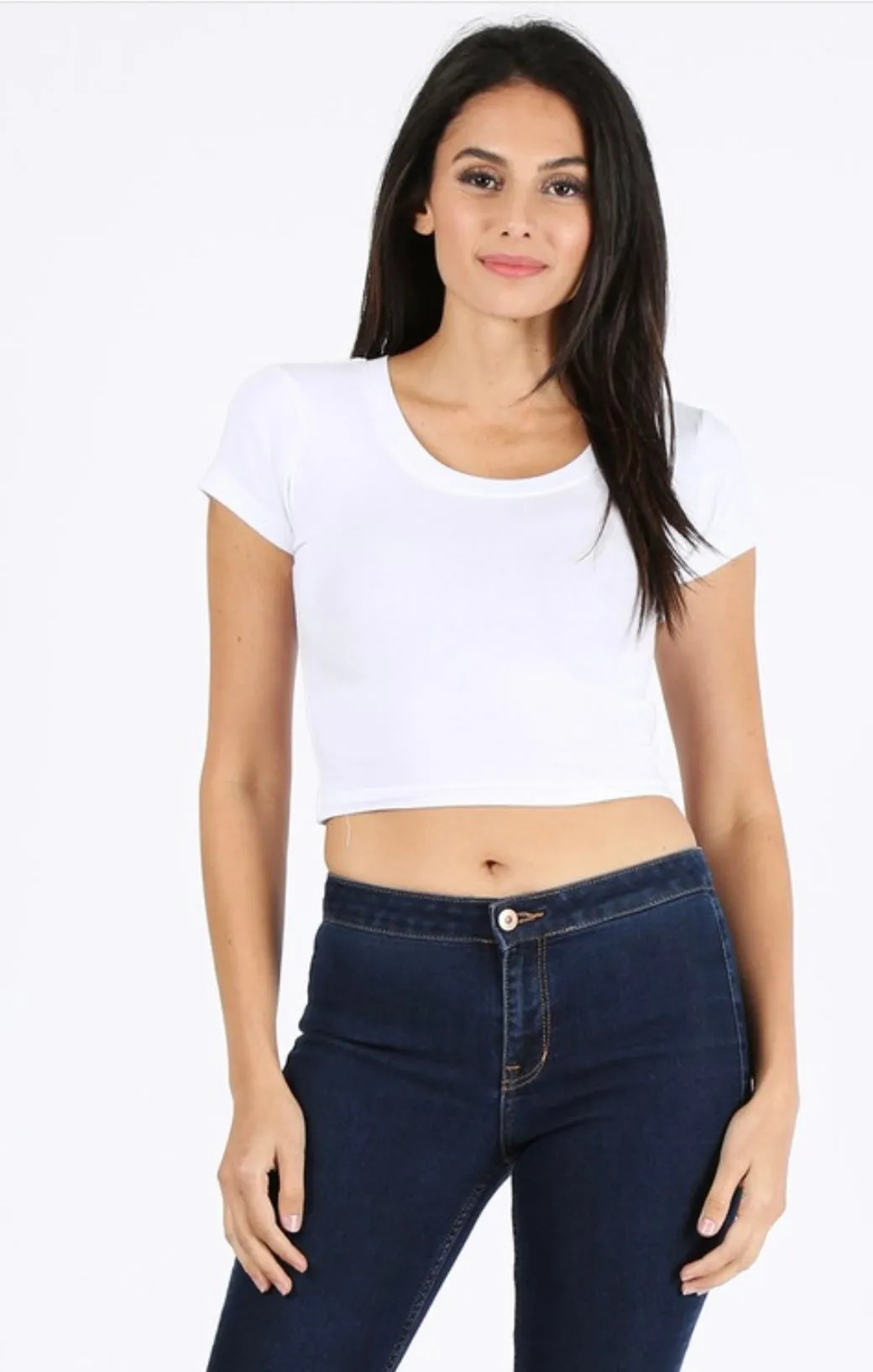 Cropped Scoop Neck Tee