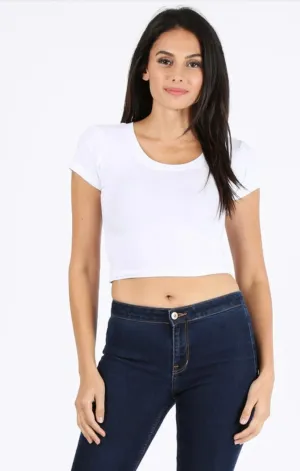 Cropped Scoop Neck Tee