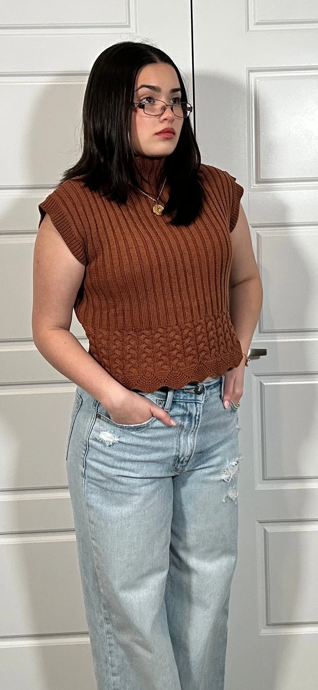 Cropped Sweater Vest