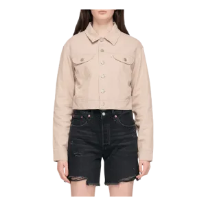 Cropped Twill Jacket Gray