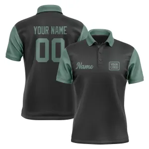 Custom Black Blue Green Short-Sleeve Polo Shirt