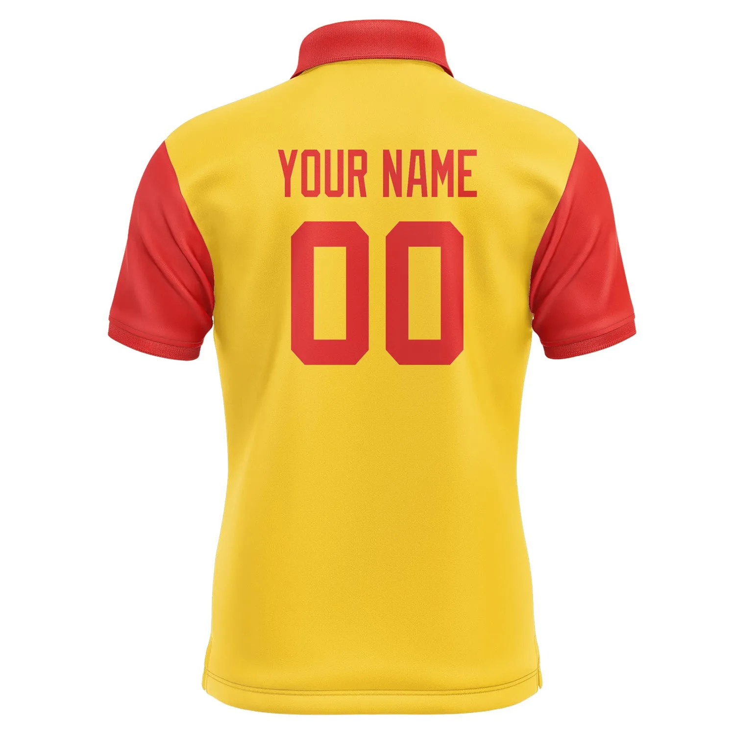 Custom Gold Orange Red Short-Sleeve Polo Shirt
