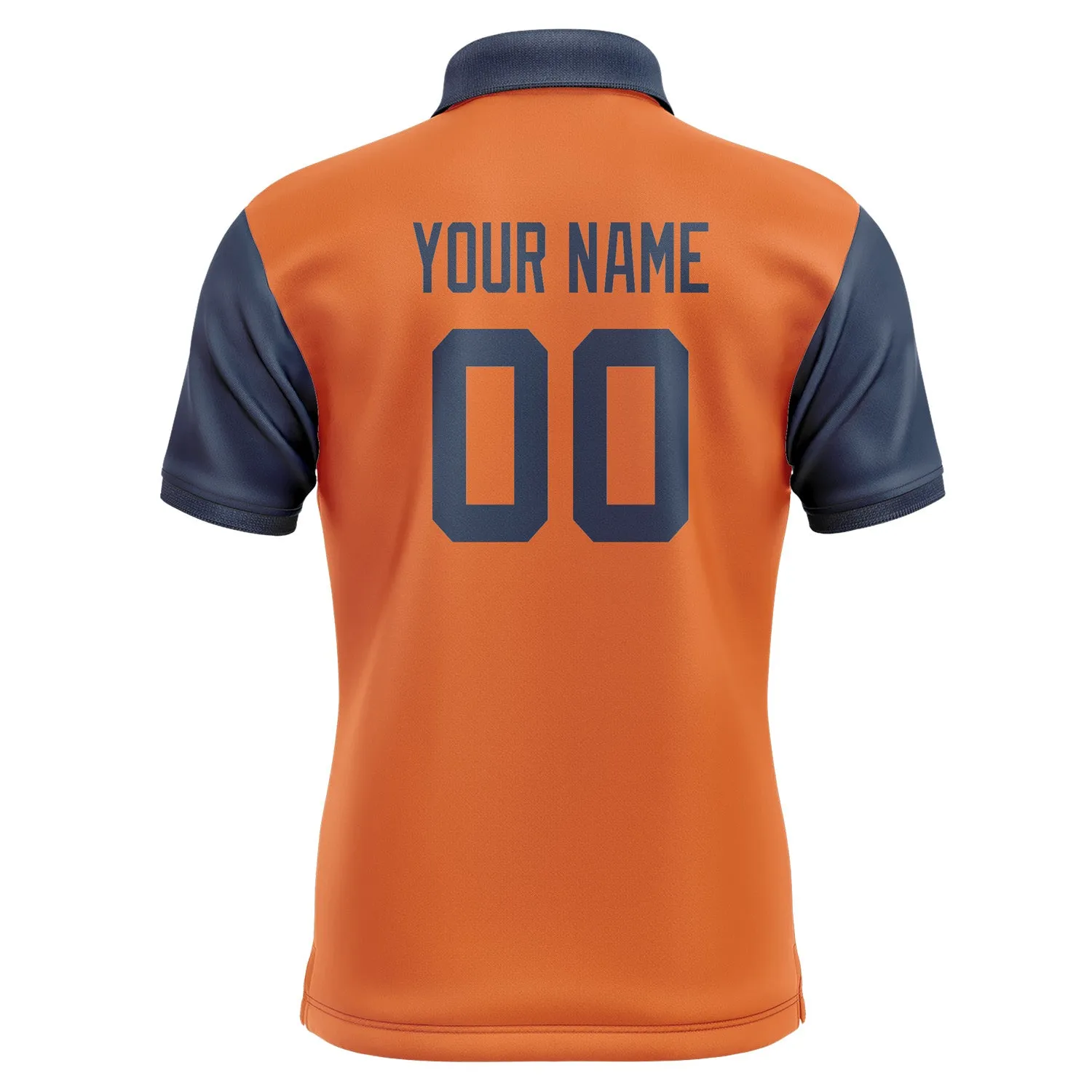 Custom Orange Blue Short-Sleeve Polo Shirt