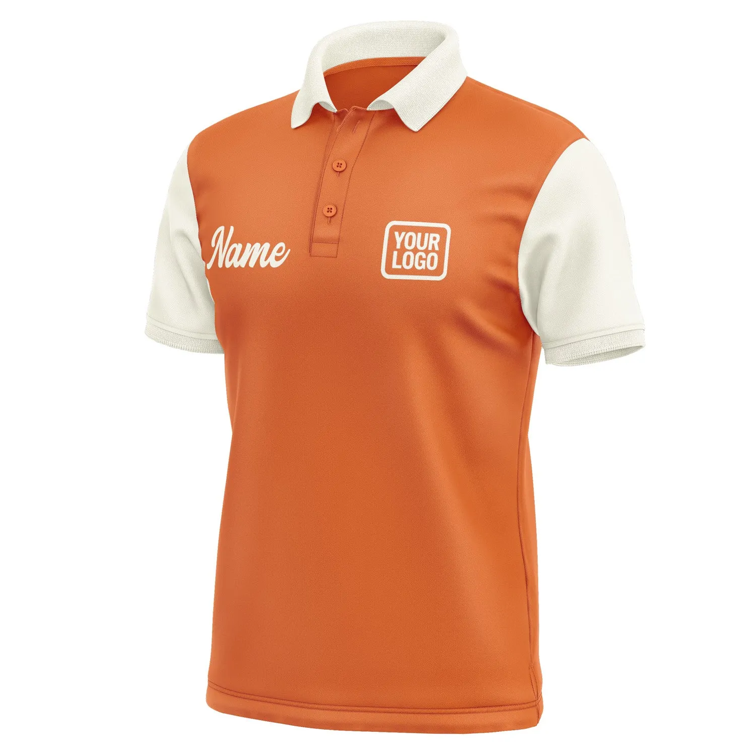 Custom Orange Cream Short-Sleeve Polo Shirt