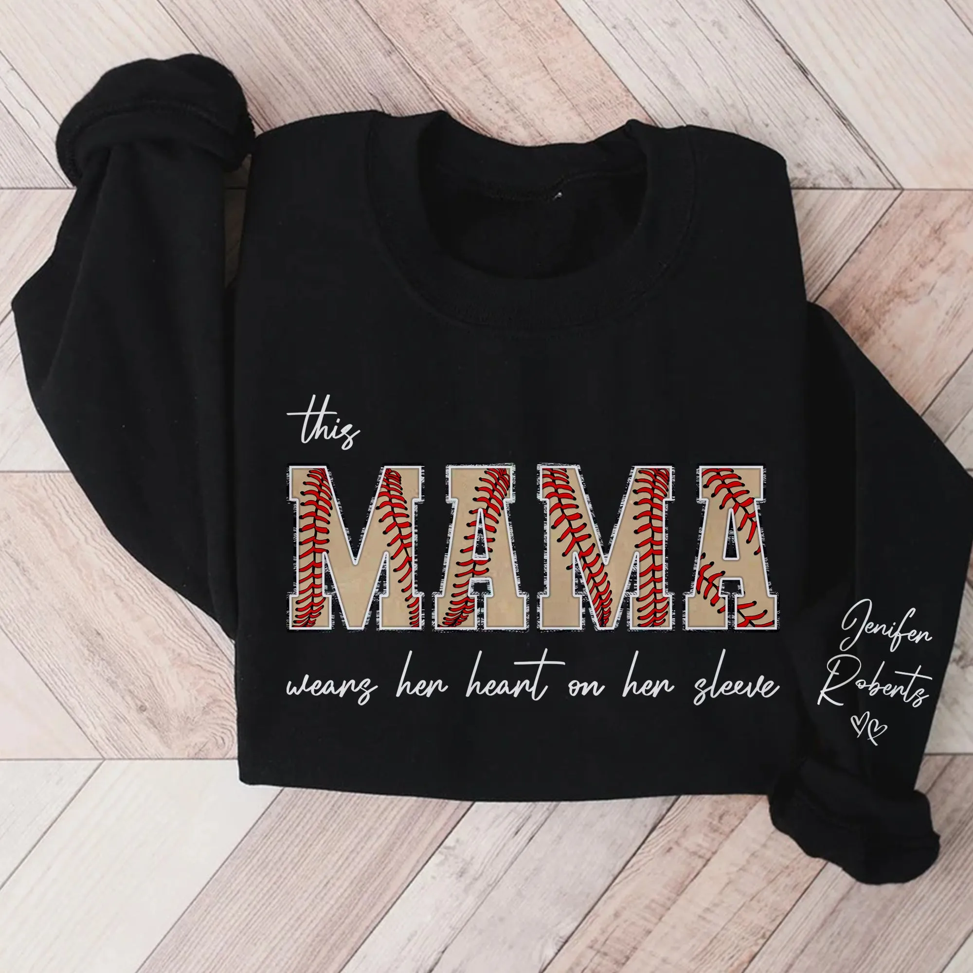 Custom Softball Mama Sweatshirt with Kids Name on Sleeve, Softball Top for Mom, Softball Season Hoodie, Sports Mom Tee, Softball Game Shirt