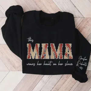 Custom Softball Mama Sweatshirt with Kids Name on Sleeve, Softball Top for Mom, Softball Season Hoodie, Sports Mom Tee, Softball Game Shirt