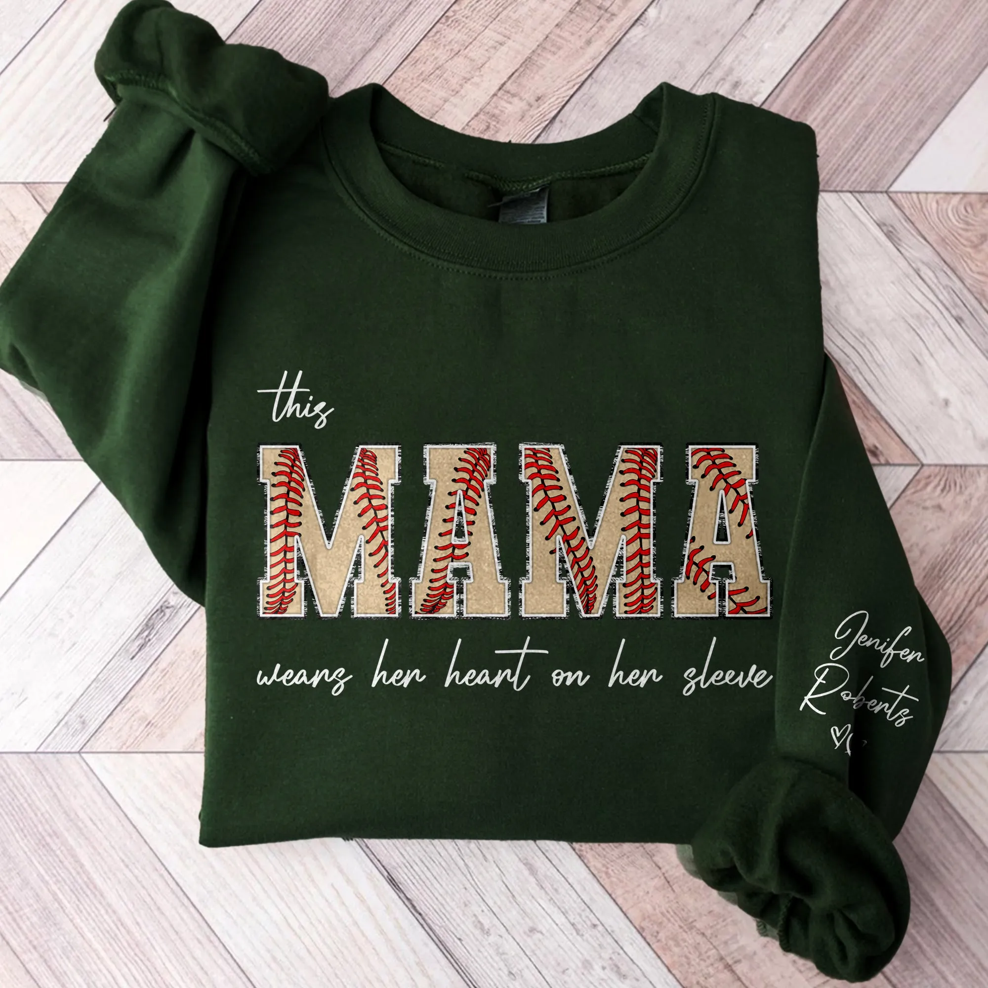 Custom Softball Mama Sweatshirt with Kids Name on Sleeve, Softball Top for Mom, Softball Season Hoodie, Sports Mom Tee, Softball Game Shirt