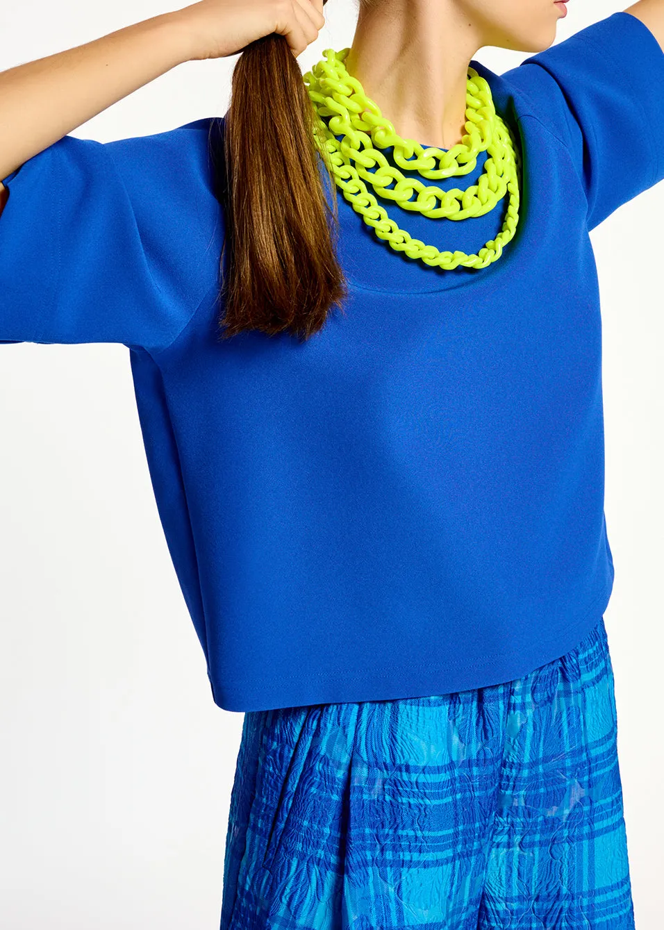 Dark blue oversized top
