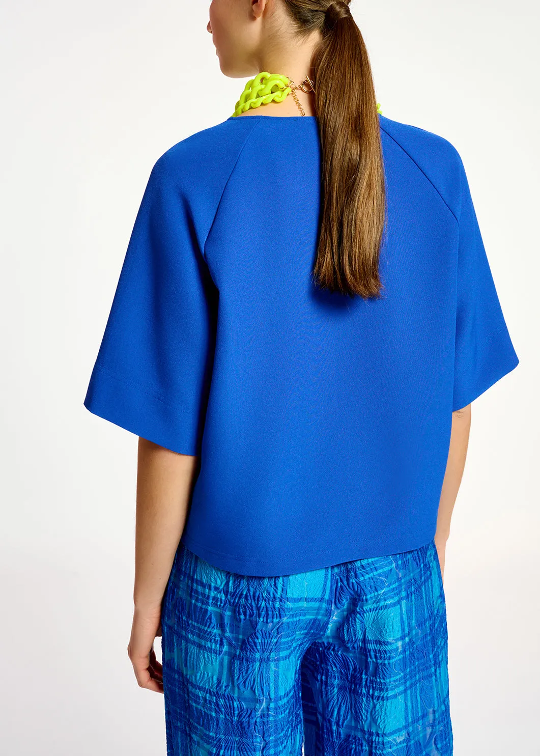 Dark blue oversized top