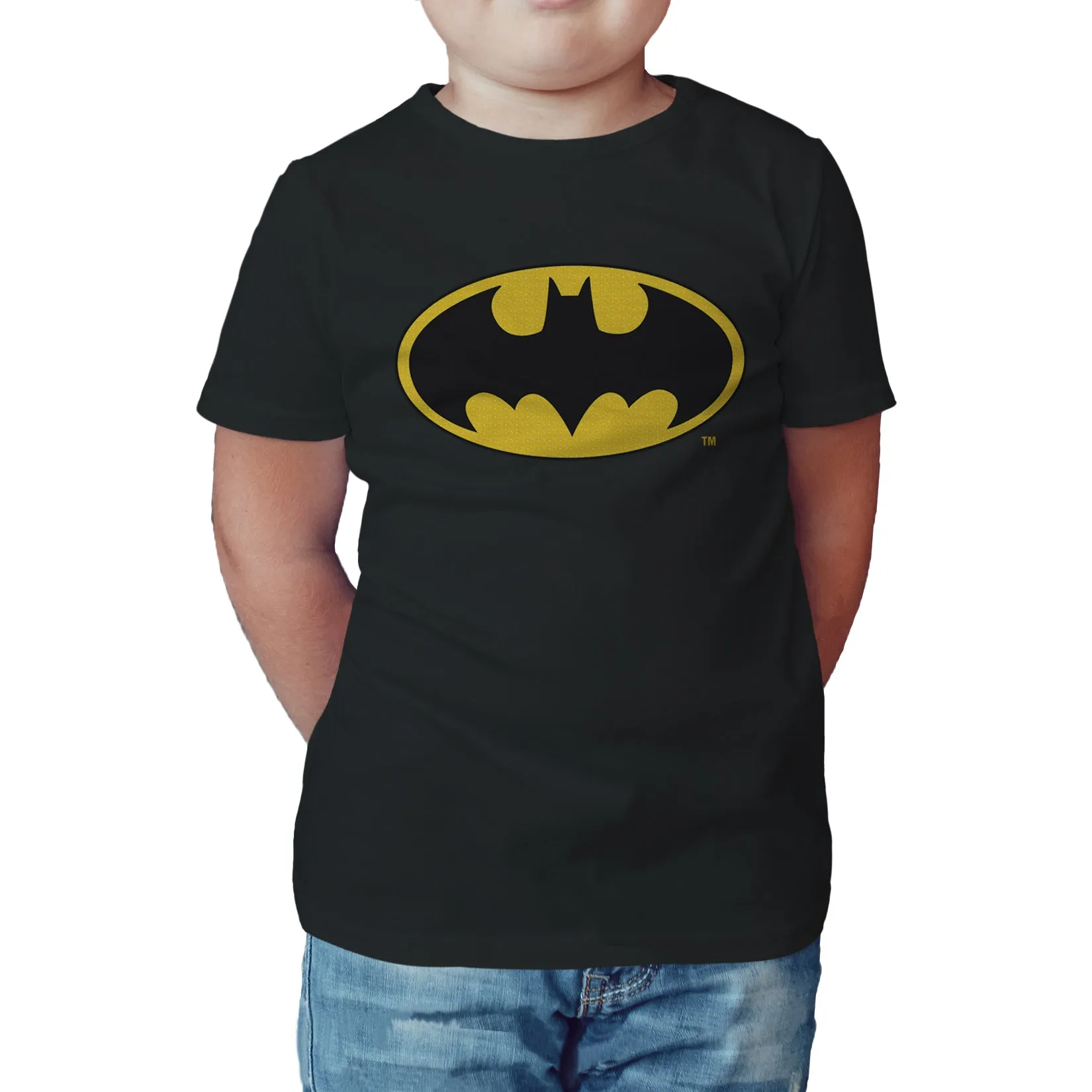 DC Comics Batman Logo Classic Official Kid's T-Shirt (Black)