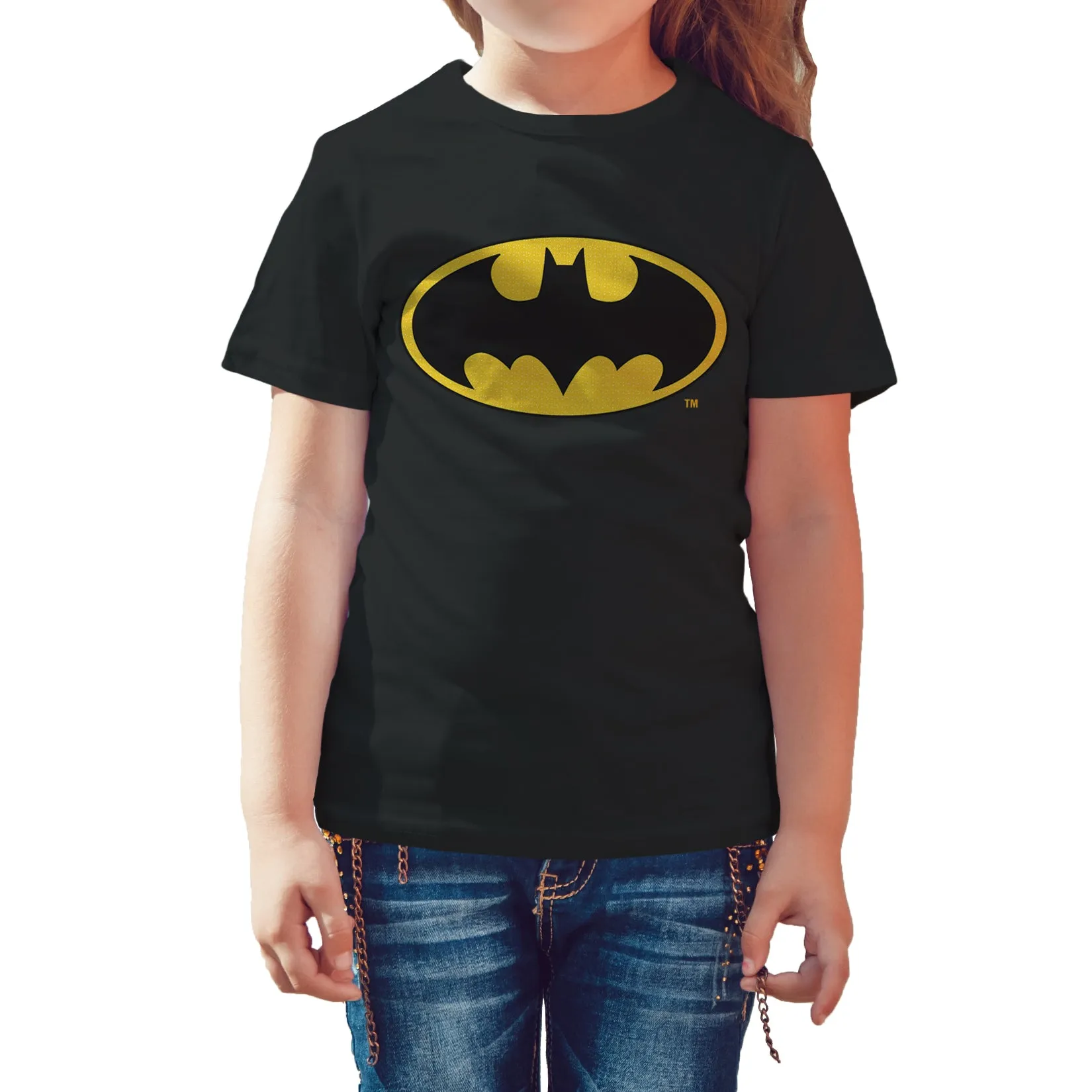 DC Comics Batman Logo Classic Official Kid's T-Shirt (Black)