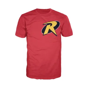 DC Comics Robin Logo Breast Official Men's T-shirt (Red)