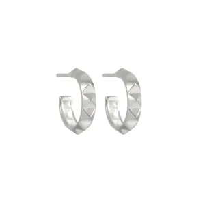 Debbie Bold Hoop Earring  - Pyramid Spike Hoop Earring Sterling Silver
